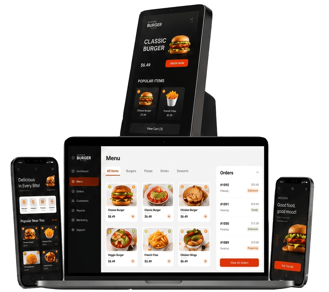 Foodluk on phone, tablet and laptop
